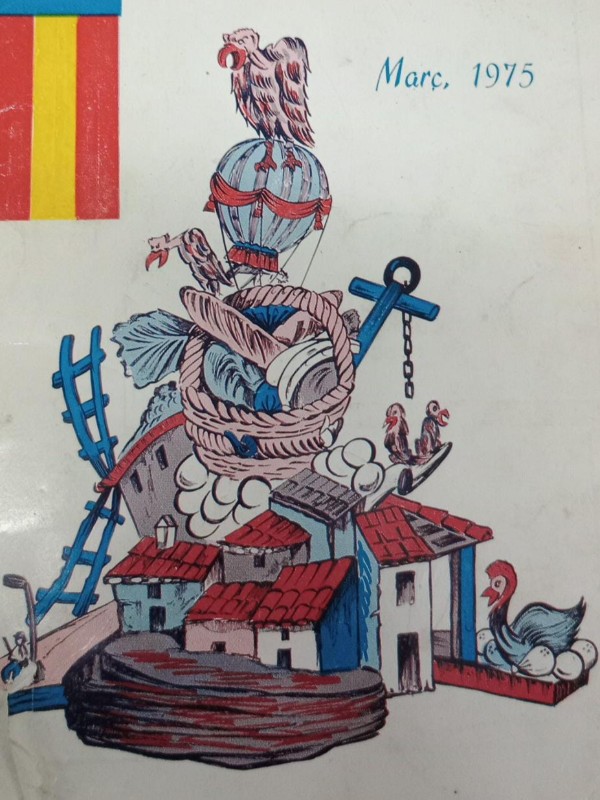 Boceto Falla Luis Cendoya 1975 - Tot en Globus